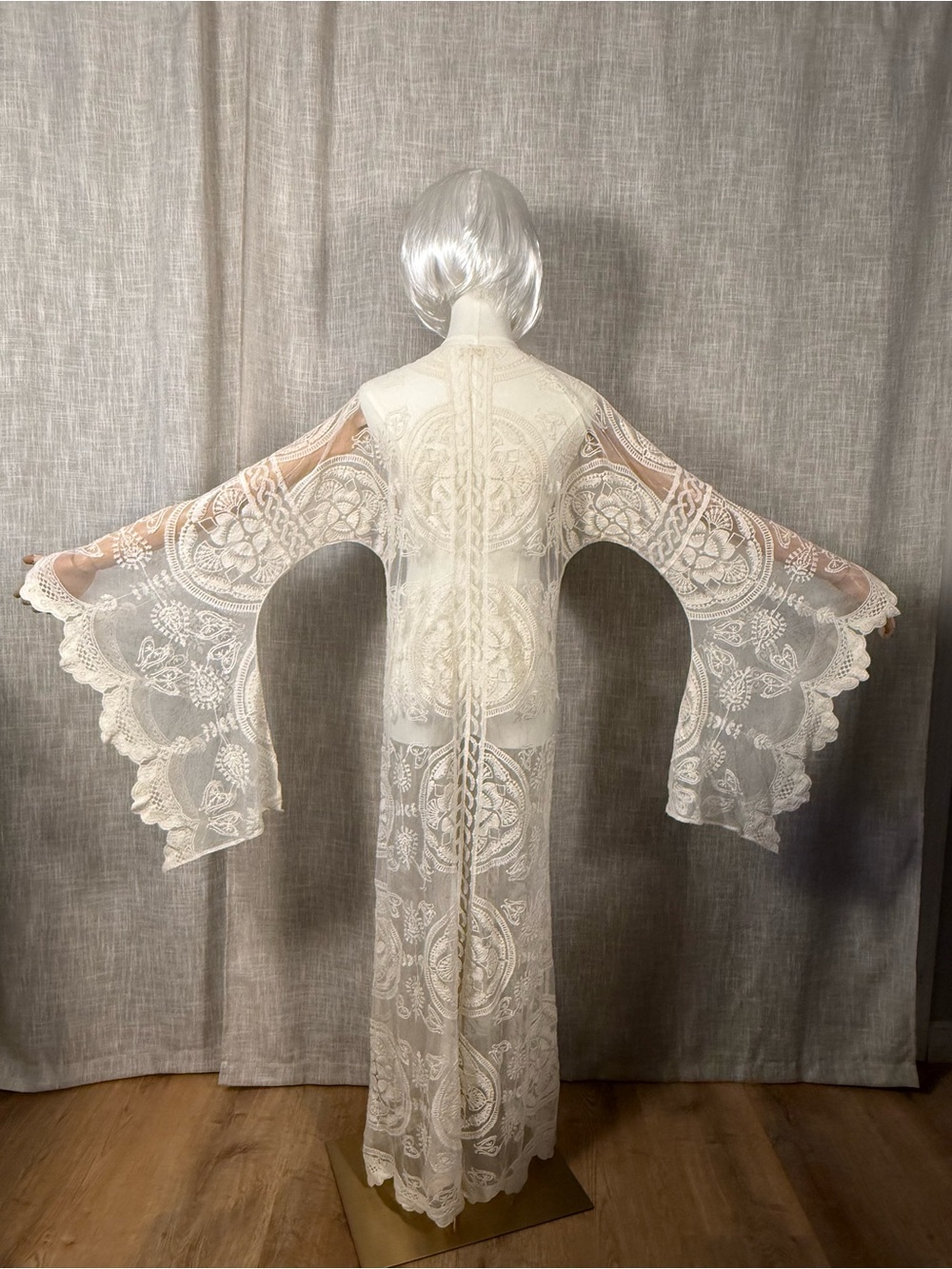 POL Cream Crochet Knit Overlay Top - Picture 3 of 4